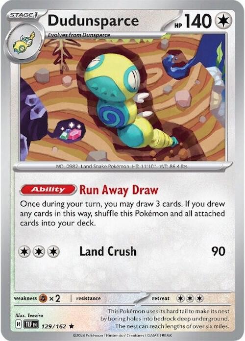 Scarlet & Violet: Temporal Forces Dudunsparce (129/162) [Scarlet & Violet: Temporal Forces] - Trading Card World