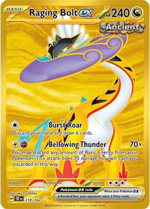 218, Scarlet & Violet: Temporal Forces Raging Bolt ex (218/162) [Scarlet & Violet: Temporal Forces] - Trading Card World