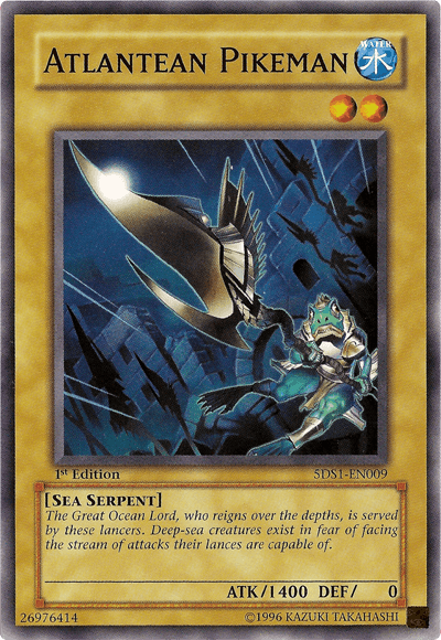1st Edition, 5D's Starter Deck 2008, Common, Normal Monster, Sea Serpent, Unlimited, Water Atlantean Pikeman [5DS1-EN009] Common - Trading Card World