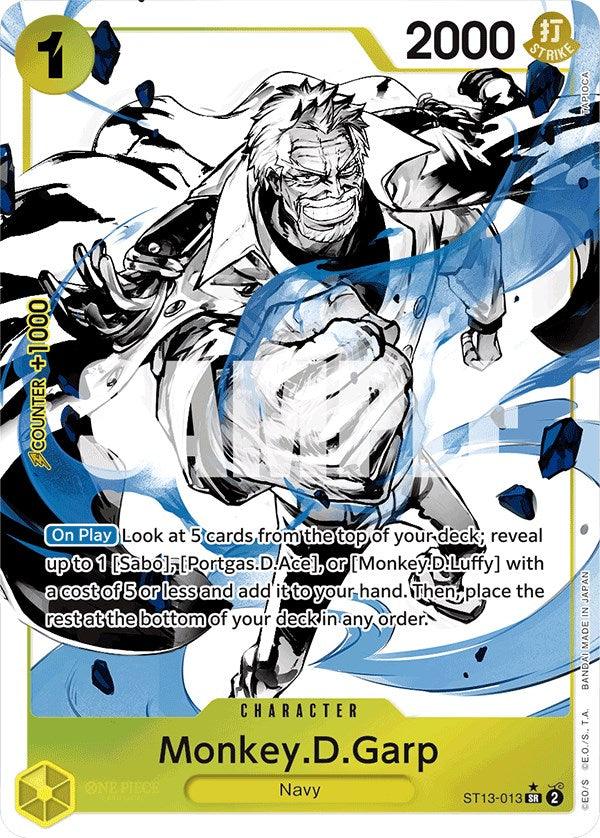 Character, Navy, Starter Decks, Super Rare, Ultra Deck: The Three Brothers Monkey.D.Garp (Parallel) [Ultra Deck: The Three Brothers] - Trading Card World