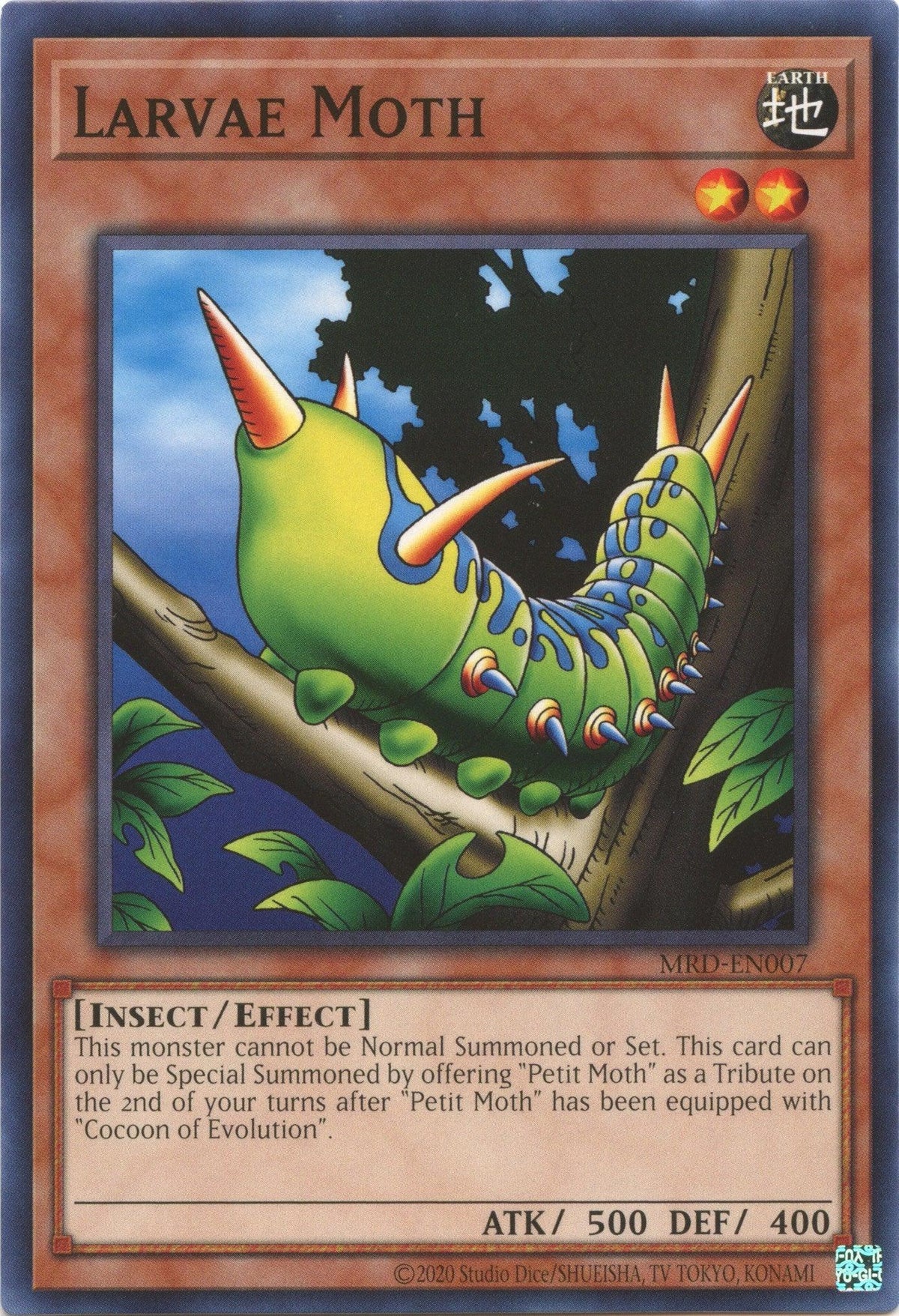 Common, Earth, Effect Monster, Insect, Metal Raiders (25th Anniversary Edition), Unlimited Larvae Moth (25th Anniversary) [MRD-EN007] Common - Trading Card World