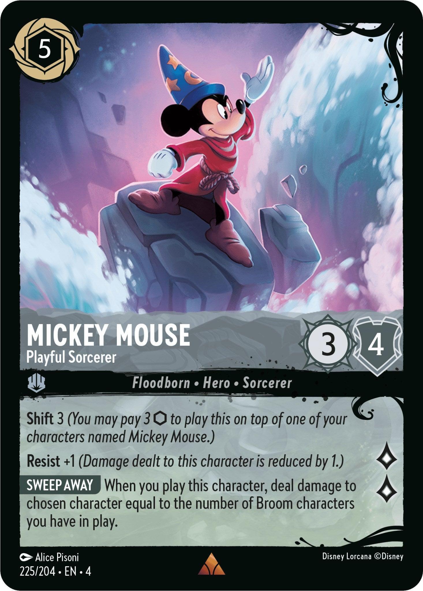  Mickey Mouse - Playful Sorcerer (225/204) (225/204) [Ursula's Return] - Trading Card World