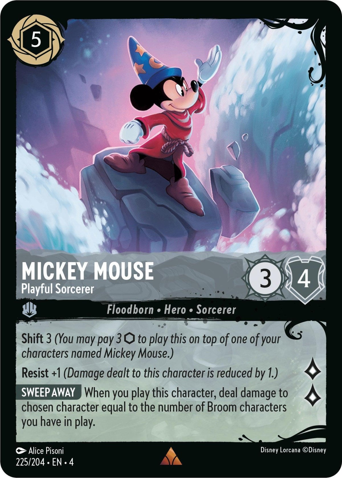  Mickey Mouse - Playful Sorcerer (225/204) (225/204) [Ursula's Return] - Trading Card World