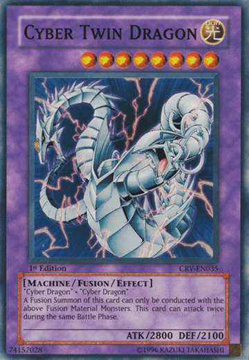 1st Edition, Cybernetic Revolution, Fusion/Effect Monster, Light, Machine, Super Rare, Unlimited Cyber Twin Dragon [CRV-EN035] Super Rare - Trading Card World