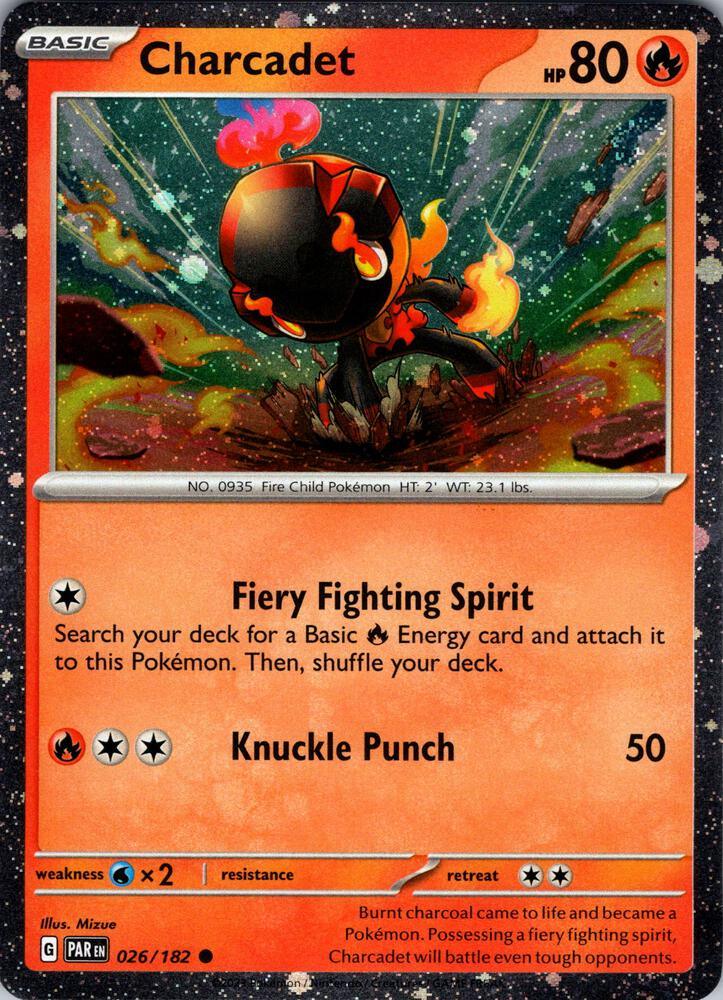 Scarlet & Violet: Paradox Rift Charcadet (026/182) (Cosmos Holo) [Scarlet & Violet: Paradox Rift] - Trading Card World