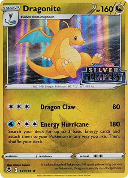 131, Dragon, Holofoil, Promo, Sword & Shield: Silver Tempest Dragonite (131/195) (Silver Tempest Stamped) [Sword & Shield: Silver Tempest] - Trading Card World
