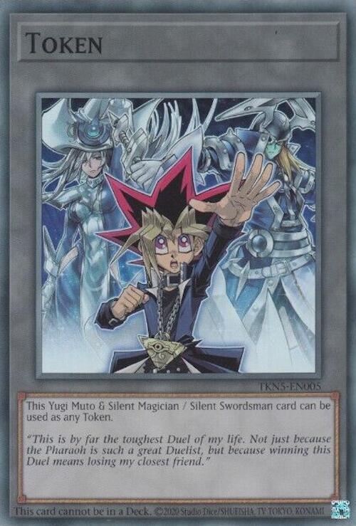 Legacy of Destruction, Super Rare, Token Monster, Unlimited Token: Yugi Muto and Silent Magician and Silent Swordsman [TKN5-EN005] Super Rare - Trading Card World