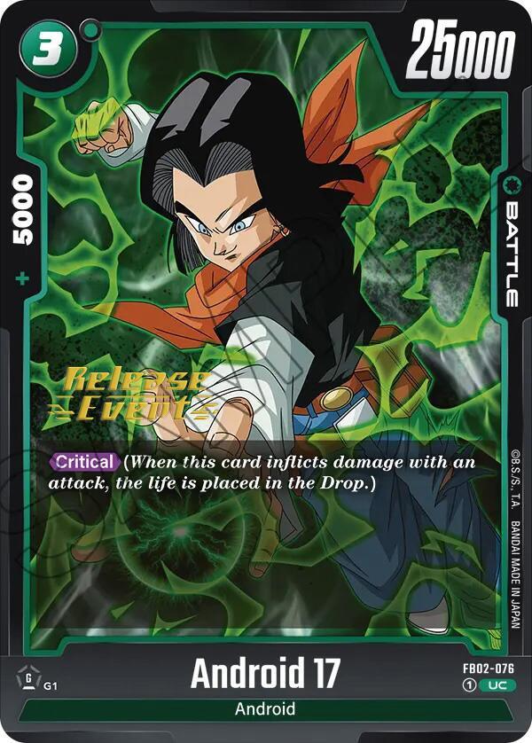  Android 17 (FB02-076) [Blazing Aura Pre-Release Cards] - Trading Card World