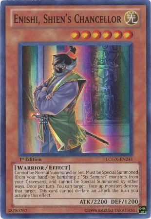 1st Edition, Effect Monster, Legendary Collection 2, Light, Super Rare, Unlimited, Warrior Enishi, Shien's Chancellor [LCGX-EN241] Super Rare - Trading Card World