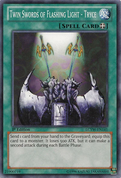 1st Edition, Common, Equip Spell, Legendary Collection 3: Yugi's World, Spell, Unlimited Twin Swords of Flashing Light - Tryce [LCYW-EN141] Common - Trading Card World