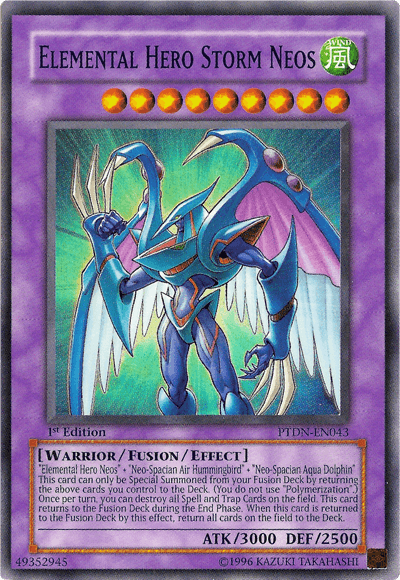 1st Edition, Fusion/Effect Monster, Phantom Darkness, Super Rare, Unlimited, Warrior, Wind Elemental Hero Storm Neos [PTDN-EN043] Super Rare - Trading Card World