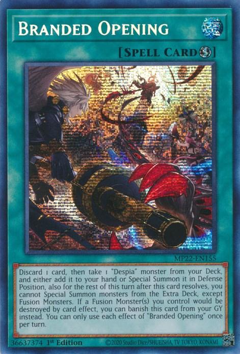 1st Edition, 2022 Tin of the Pharaoh's Gods, Prismatic Secret Rare, Quick-Play Spell, Spell Branded Opening [MP22-EN155] Prismatic Secret Rare - Trading Card World