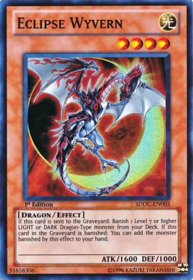 1st Edition, Dragon, Effect Monster, Light, Structure Deck: Dragons Collide, Super Rare, Unlimited Eclipse Wyvern [SDDC-EN003] Super Rare - Trading Card World