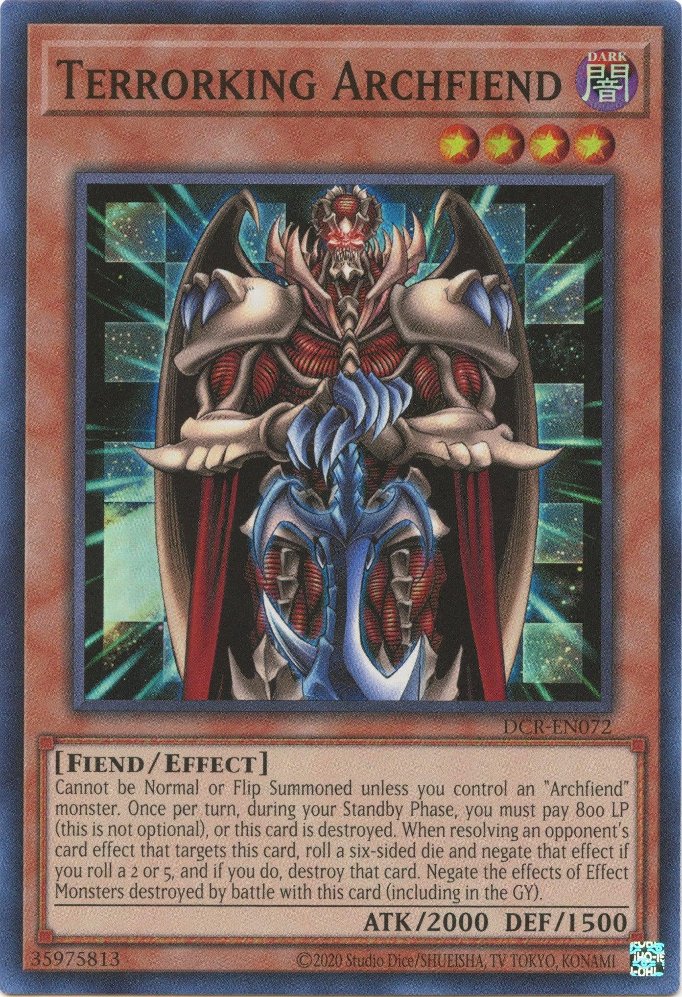 Dark, Dark Crisis (25th Anniversary Edition), Effect Monster, Fiend, Super Rare, Unlimited Terrorking Archfiend (25th Anniversary) [DCR-EN072] Super Rare - Trading Card World