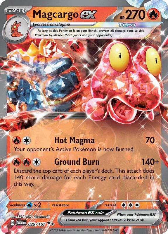 029, Double Rare, Fire, Holofoil, Scarlet & Violet: Twilight Masquerade, Water [x2] Magcargo ex (029/167) [Scarlet & Violet: Twilight Masquerade] - Trading Card World