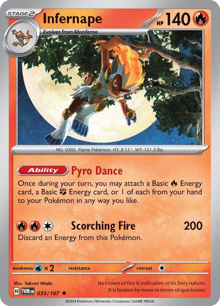 033, Scarlet & Violet: Twilight Masquerade Infernape (033/167) [Scarlet & Violet: Twilight Masquerade] - Trading Card World