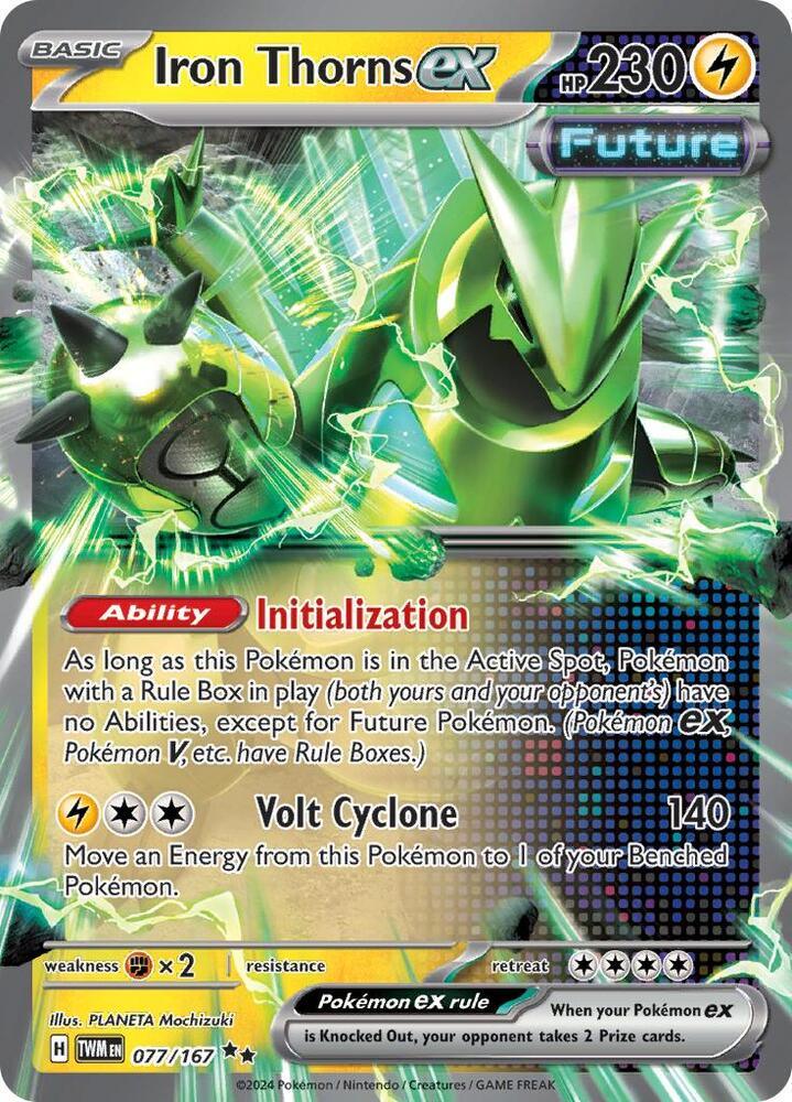Scarlet & Violet: Twilight Masquerade Iron Thorns ex (077/167) [Scarlet & Violet: Twilight Masquerade] - Trading Card World