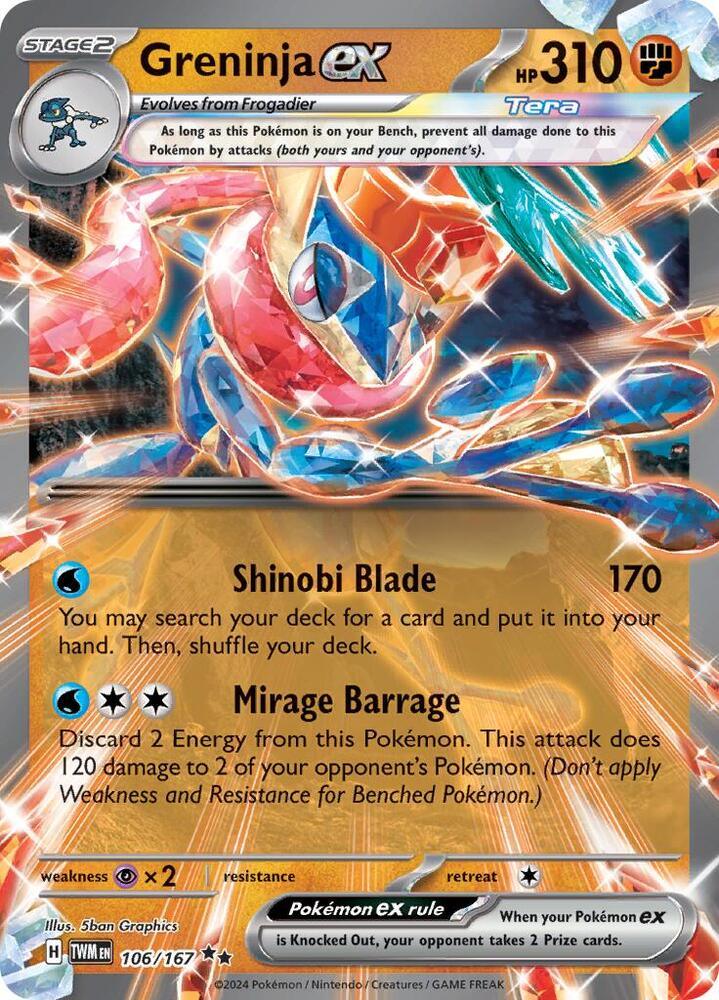 Scarlet & Violet: Twilight Masquerade Greninja ex (106/167) [Scarlet & Violet: Twilight Masquerade] - Trading Card World