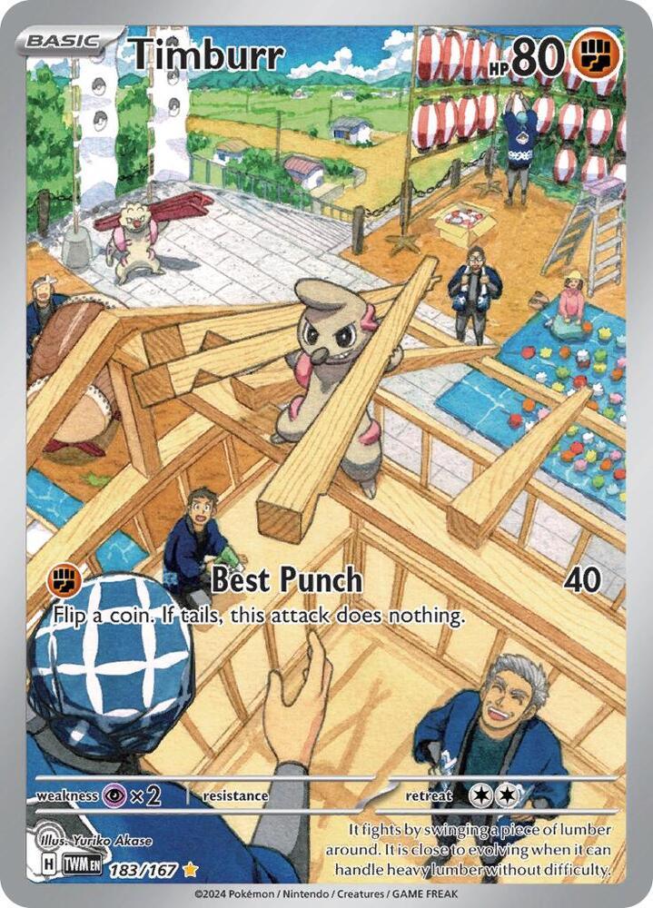 183, Scarlet & Violet: Twilight Masquerade Timburr (183/167) [Scarlet & Violet: Twilight Masquerade] - Trading Card World