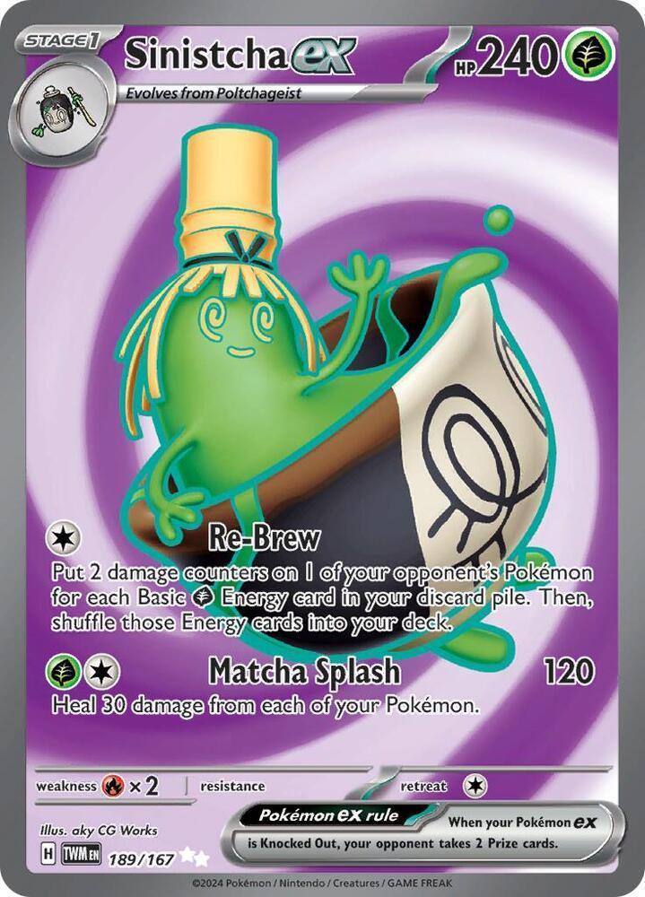189, Scarlet & Violet: Twilight Masquerade Sinistcha ex (189/167) [Scarlet & Violet: Twilight Masquerade] - Trading Card World