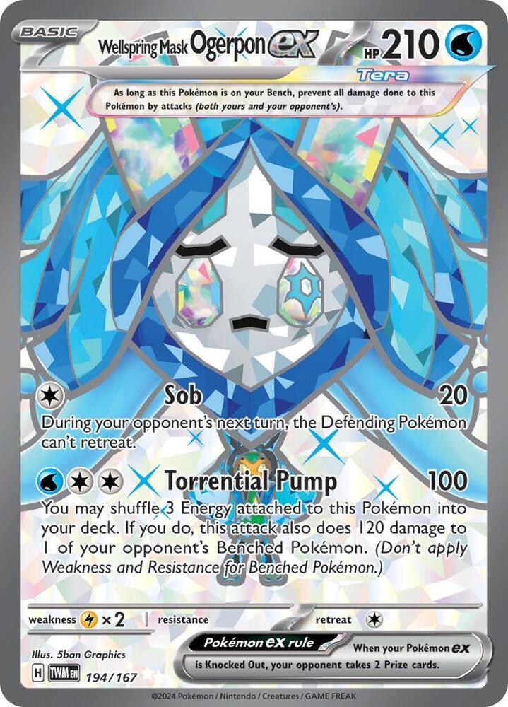 194, Scarlet & Violet: Twilight Masquerade Wellspring Mask Ogerpon ex (194/167) [Scarlet & Violet: Twilight Masquerade] - Trading Card World
