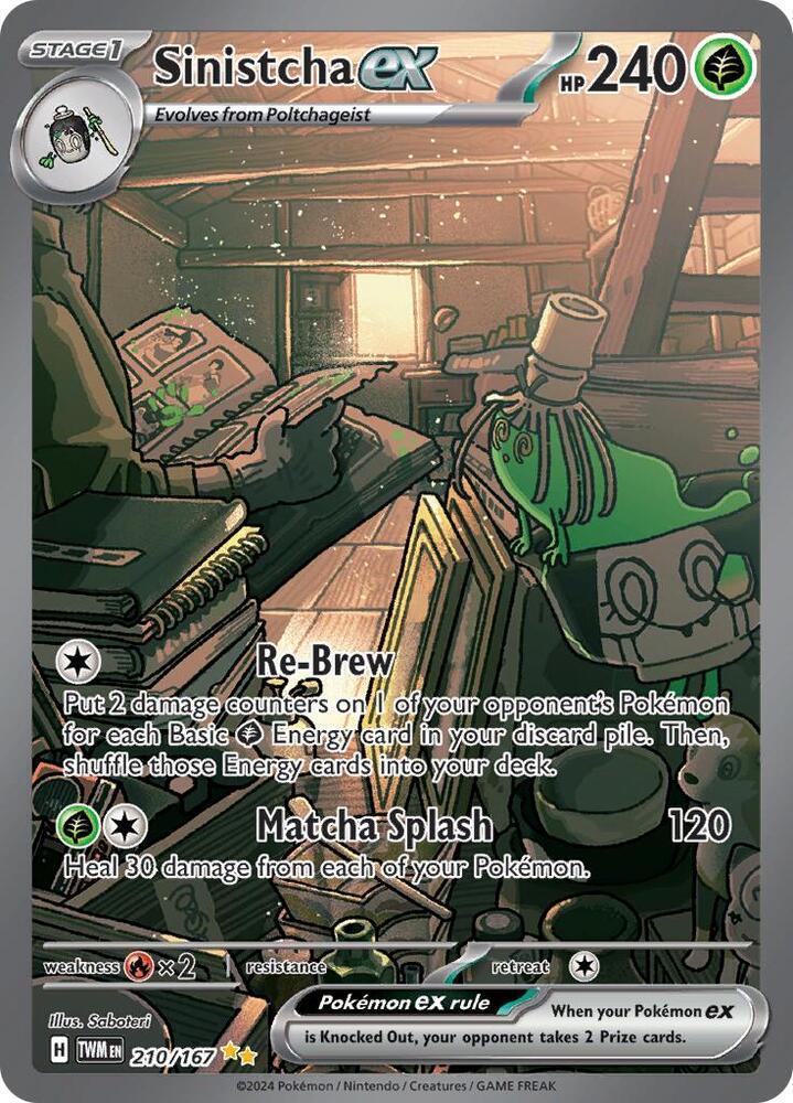 210, Scarlet & Violet: Twilight Masquerade Sinistcha ex (210/167) [Scarlet & Violet: Twilight Masquerade] - Trading Card World