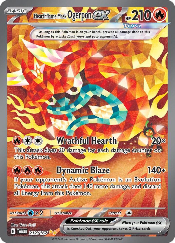 212, Scarlet & Violet: Twilight Masquerade Hearthflame Mask Ogerpon ex (212/167) [Scarlet & Violet: Twilight Masquerade] - Trading Card World