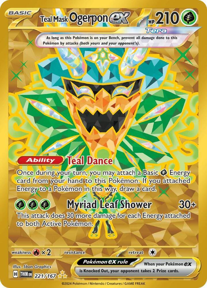 221, Scarlet & Violet: Twilight Masquerade Teal Mask Ogerpon ex (221/167) [Scarlet & Violet: Twilight Masquerade] - Trading Card World