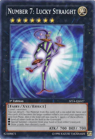 1st Edition, Fairy, Light, Star Pack 2014, Starfoil Rare, Xyz/Effect Monster Number 7: Lucky Straight [SP14-EN027] Starfoil Rare - Trading Card World