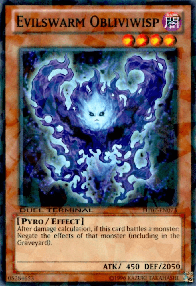 Common, Dark, Duel Terminal 7, Effect Monster, Limited, Pyro Evilswarm Obliviwisp [DT07-EN073] Common - Trading Card World