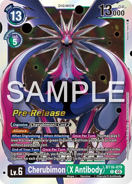 Beginning Observer Pre-Release Promos, BT16-079, Cherub/X Antibody, Digimon, Green;Purple, Mega, Rare, Vaccine Cherubimon (X Antibody) [BT16-079] [Beginning Observer Pre-Release Promos] - Trading Card World