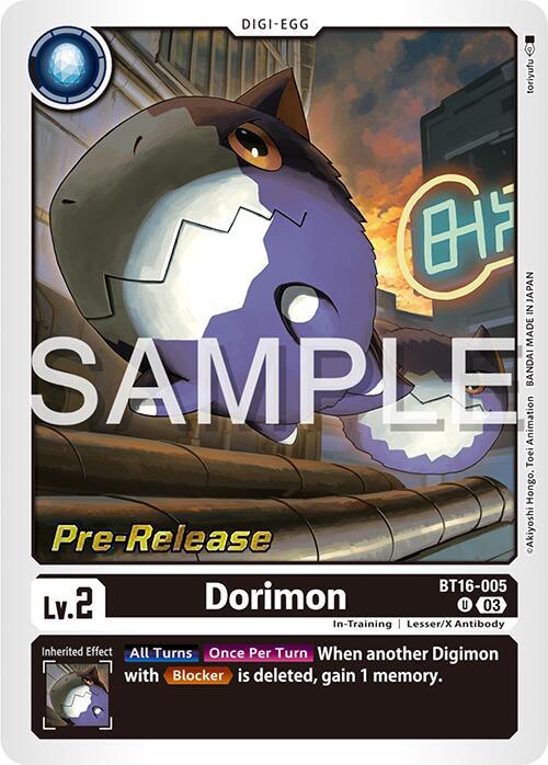 Beginning Observer Pre-Release Promos, Black, BT16-005, Digi-Egg, In-Training, Lesser/X Antibody, Uncommon Dorimon [BT16-005] [Beginning Observer Pre-Release Promos] - Trading Card World