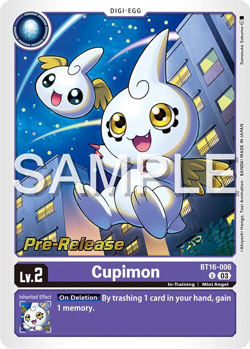 Beginning Observer Pre-Release Promos, BT16-006, Digi-Egg, In-Training, Mini Angel, Purple, Uncommon Cupimon [BT16-006] [Beginning Observer Pre-Release Promos] - Trading Card World