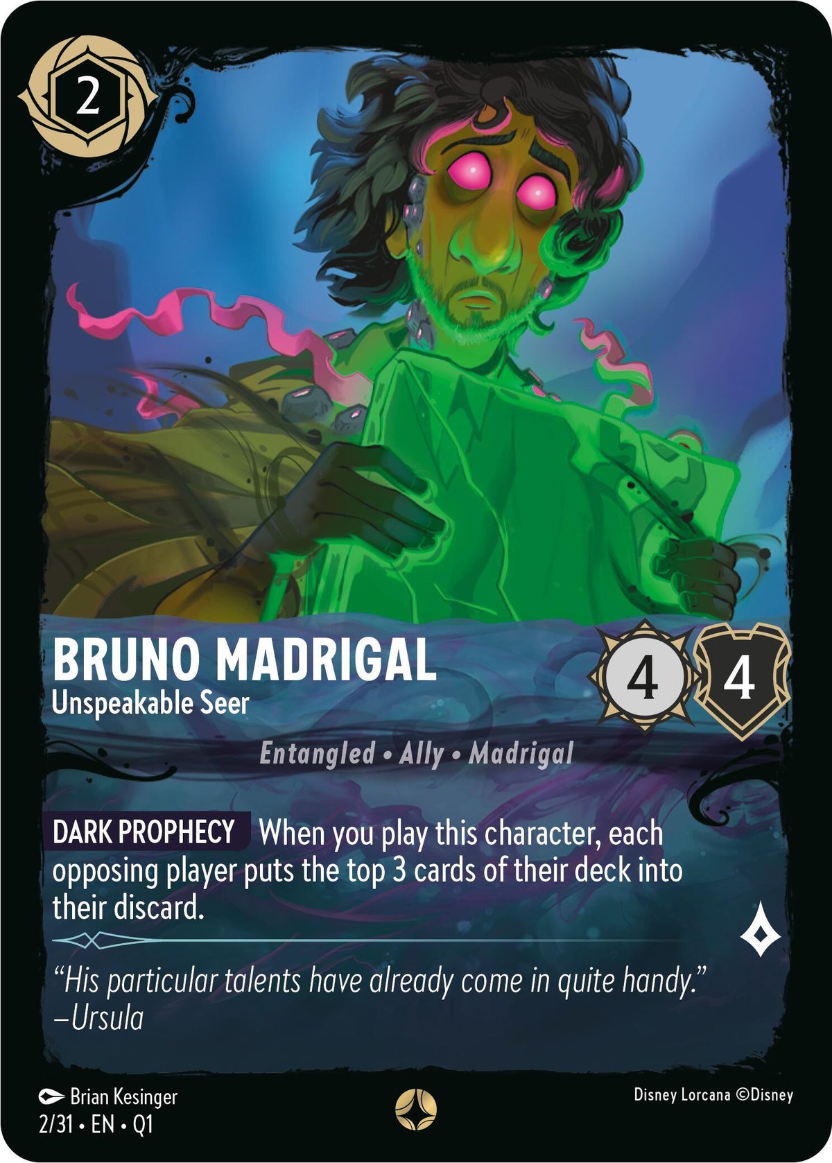  Bruno Madrigal - Unspeakable Seer (2/31) [Illumineer's Quest: Deep Trouble] - Trading Card World