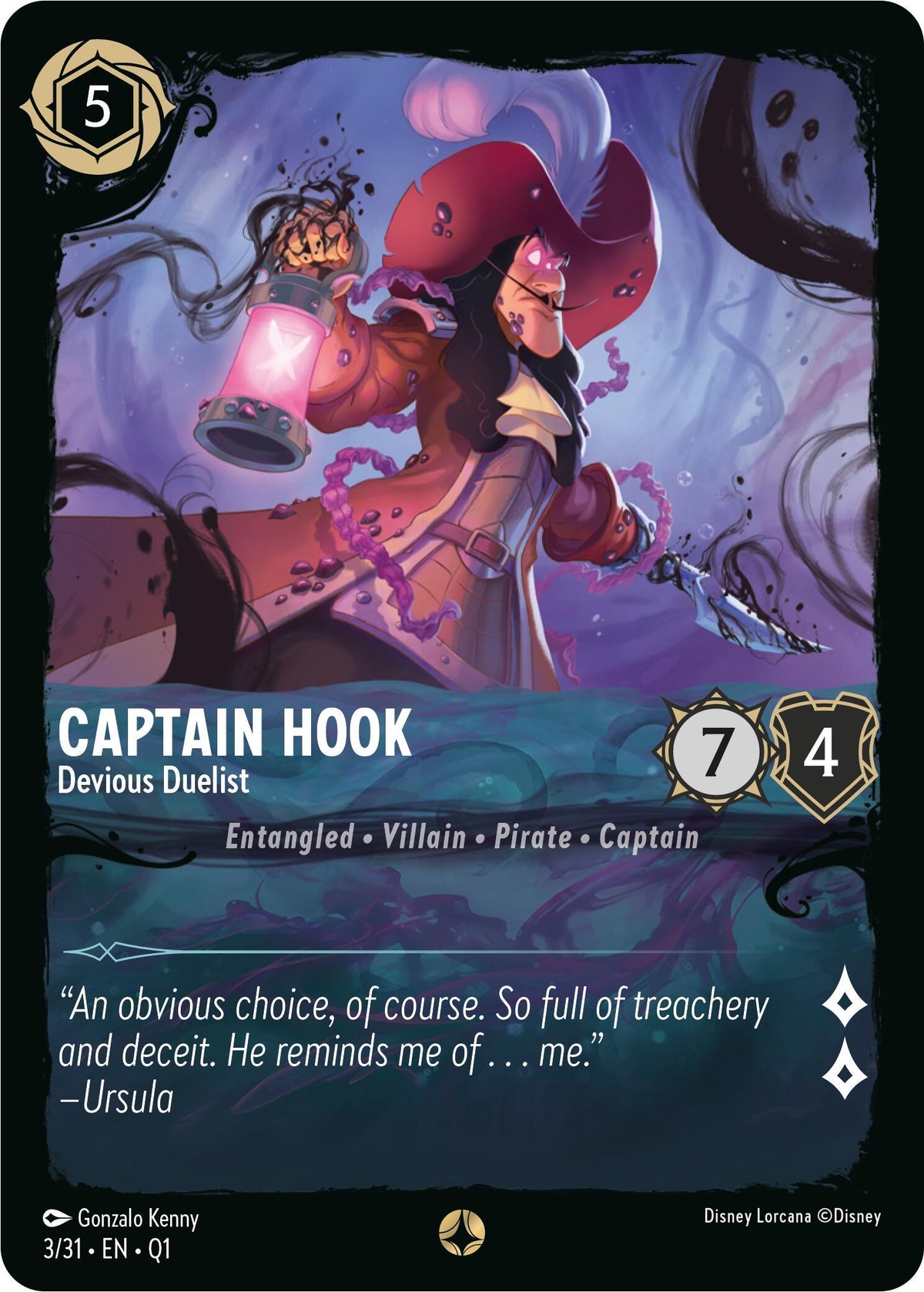  Captain Hook - Devious Duelist (3/31) [Illumineer's Quest: Deep Trouble] - Trading Card World
