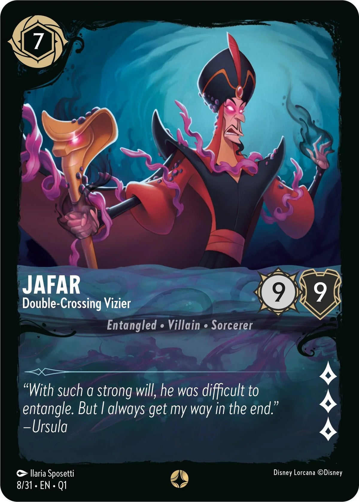  Jafar - Double-Crossing Vizier (8/31) [Illumineer's Quest: Deep Trouble] - Trading Card World