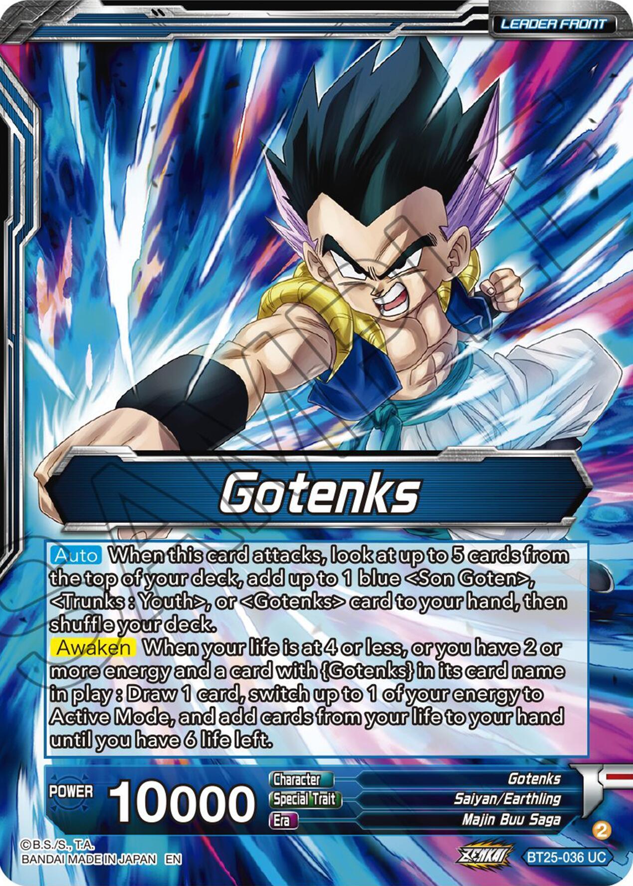 Blue, BT25-036, Gotenks, Leader, Legend of the Dragon Balls, Majin Buu Saga, Normal, Parallel Foil, Saiyan/Earthling, Uncommon Gotenks // SS3 Gotenks, Power of the Strongest Rookie (BT25-036) [Legend of the Dragon Balls] - Trading Card World