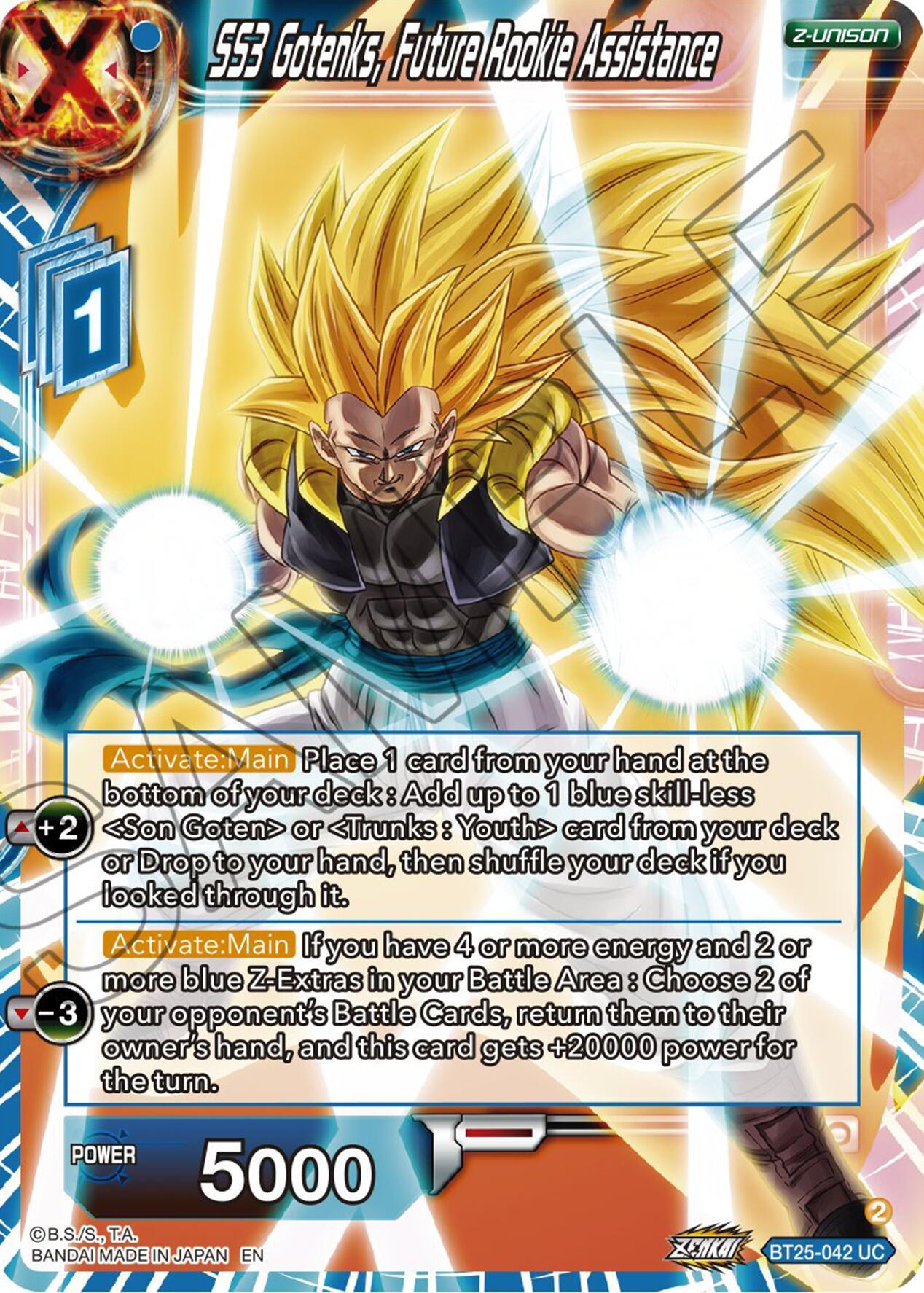 Blue, BT25-042, Legend of the Dragon Balls, Normal, Parallel Foil, Uncommon, Z-Unison SS3 Gotenks, Future Rookie Assitance (BT25-042) [Legend of the Dragon Balls] - Trading Card World