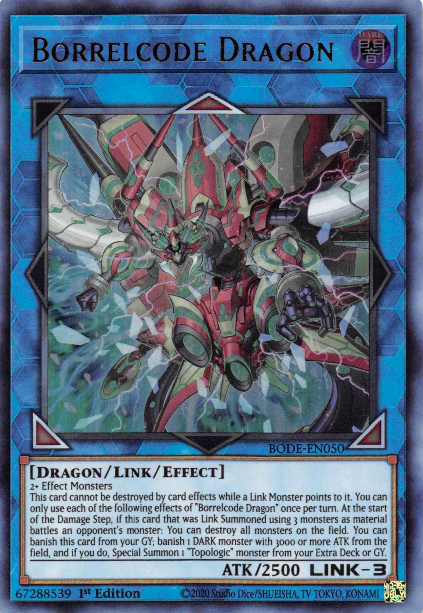 1st Edition, Burst of Destiny, Dark, Dragon, Link/Effect Monster, Ultra Rare Borrelcode Dragon [BODE-EN050] Ultra Rare - Trading Card World