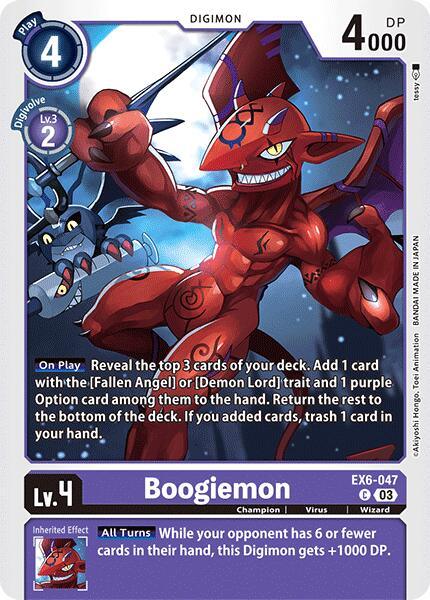 Champion, Common, Digimon, EX6-047, Infernal Ascension, Purple, Virus, Wizard Boogiemon [EX6-047] [Infernal Ascension] - Trading Card World