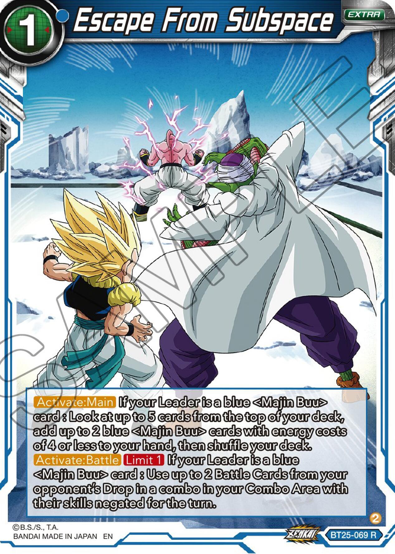 Blue, BT25-069, Extra, Legend of the Dragon Balls, Normal, Parallel Foil, Rare Escape From Subspace (BT25-069) [Legend of the Dragon Balls] - Trading Card World