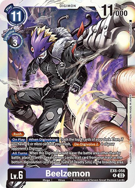 Demon Lord/Seven Great Demon Lords, Digimon, EX6-056, Infernal Ascension, Mega, Purple;Black, Rare, Virus Beelzemon [EX6-056] [Infernal Ascension] - Trading Card World