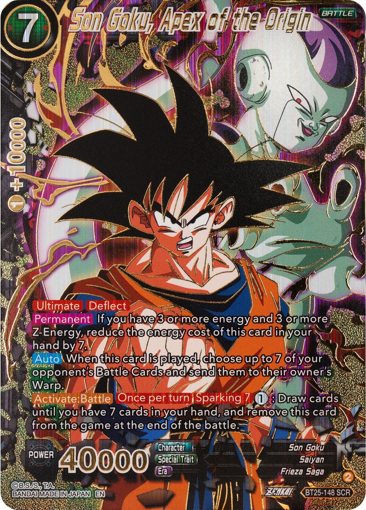 Battle, Black, BT25-148, Frieza Saga, Legend of the Dragon Balls, Parallel Foil, Saiyan, Secret Rare, Son Goku Son Goku, Apex of the Origin (BT25-148) [Legend of the Dragon Balls] - Trading Card World