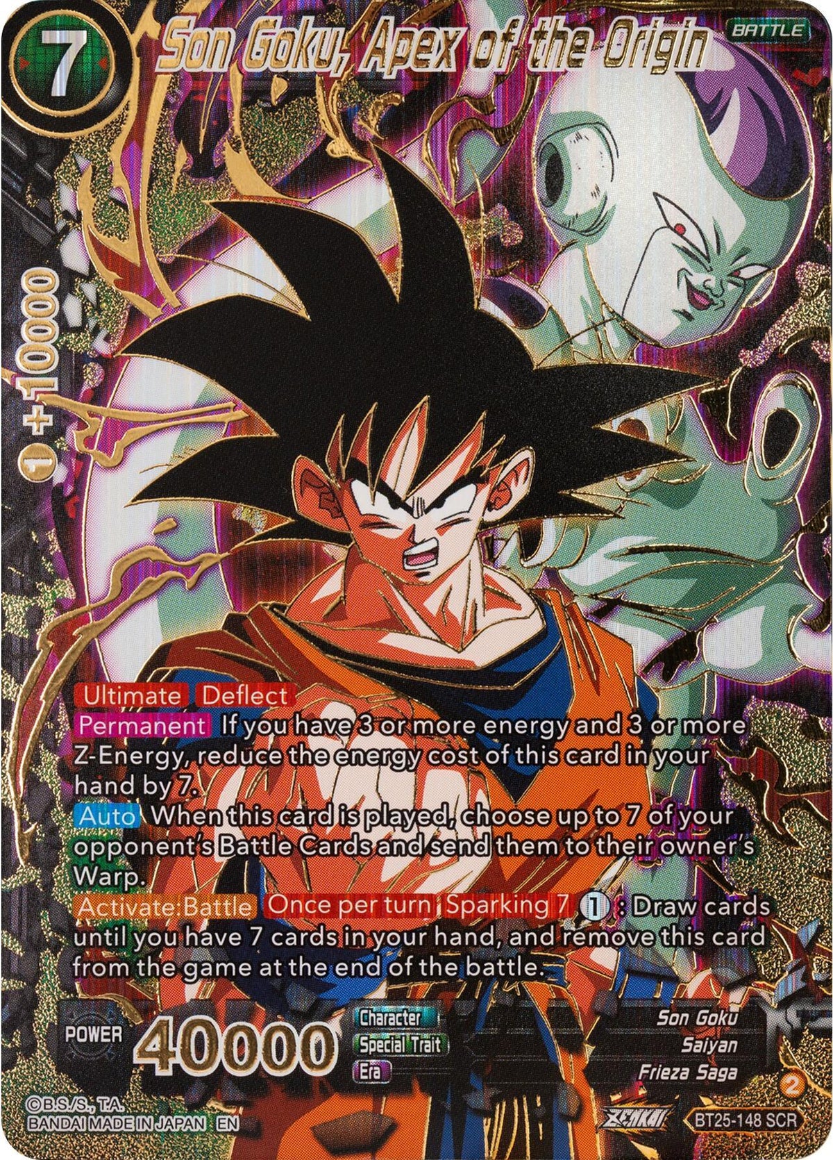 Battle, Black, BT25-148, Frieza Saga, Legend of the Dragon Balls, Parallel Foil, Saiyan, Secret Rare, Son Goku Son Goku, Apex of the Origin (BT25-148) [Legend of the Dragon Balls] - Trading Card World