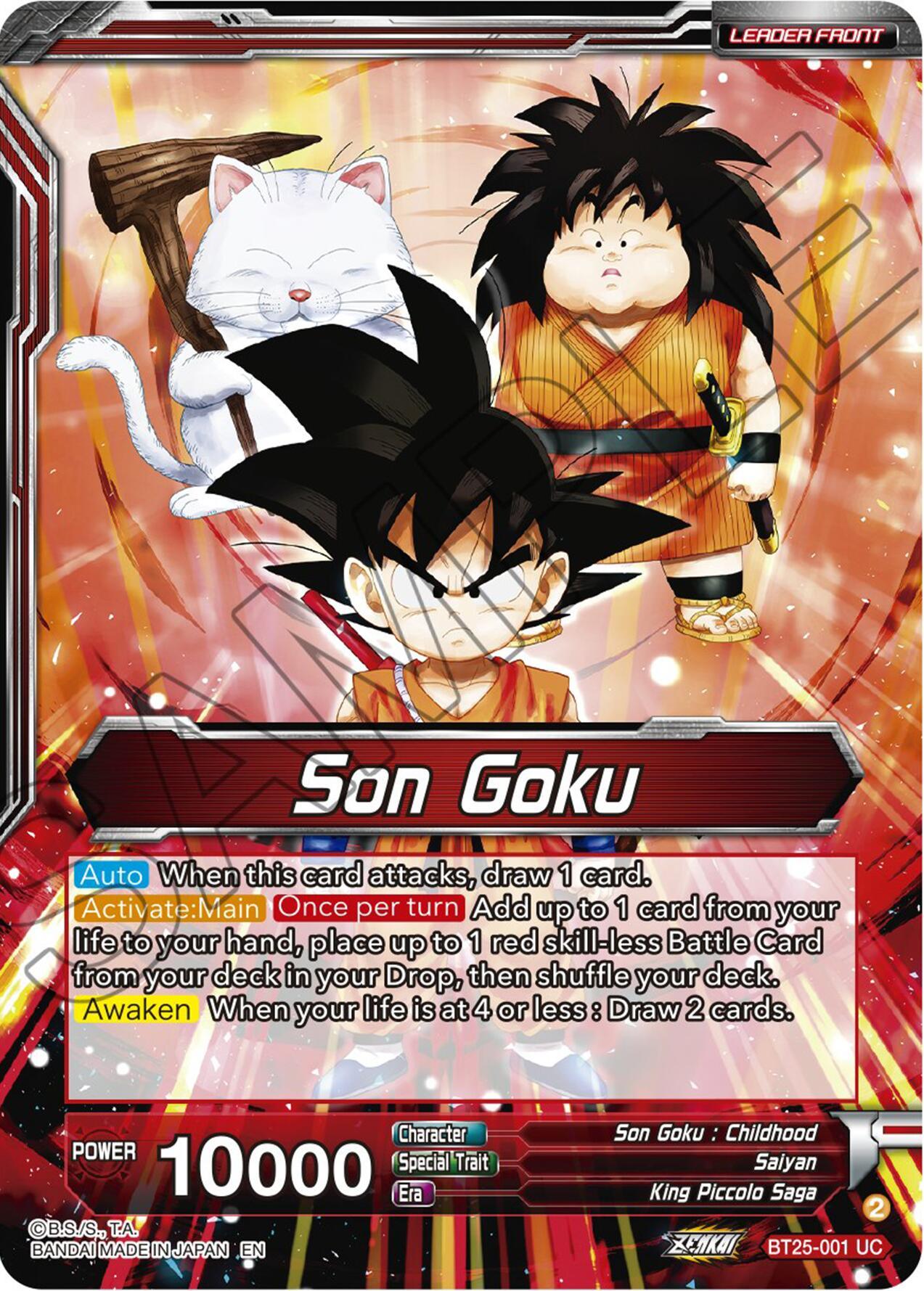 BT25-001, King Piccolo Saga, Leader, Legend of the Dragon Balls, Normal, Parallel Foil, Red, Saiyan, Son Goku : Childhood, Uncommon Son Goku // Son Goku, Face-Off With the Great Demon King (BT25-001) [Legend of the Dragon Balls] - Trading Card World