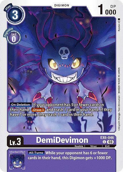 Common, Digimon, Evil, EX6-046, Infernal Ascension, Purple, Rookie, Virus DemiDevimon [EX6-046] [Infernal Ascension] - Trading Card World