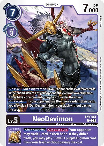 Common, Digimon, EX6-051, Fallen Angel, Infernal Ascension, Purple, Ultimate, Virus NeoDevimon [EX6-051] [Infernal Ascension] - Trading Card World