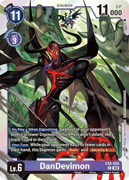 Digimon, EX6-055, Fallen Angel, Infernal Ascension, Mega, Purple, Rare, Virus DanDevimon [EX6-055] [Infernal Ascension] - Trading Card World