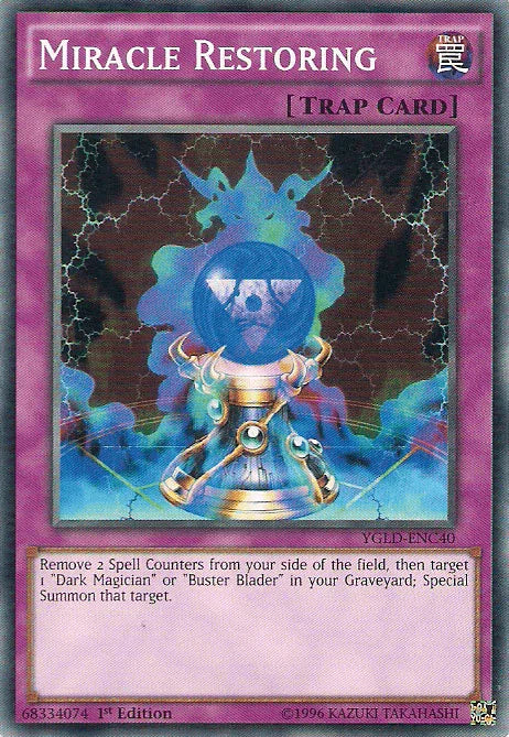 1st Edition, Common, King of Games: Yugi's Legendary Decks, Normal Trap, Trap, Unlimited Miracle Restoring [YGLD-ENC40] Common - Trading Card World