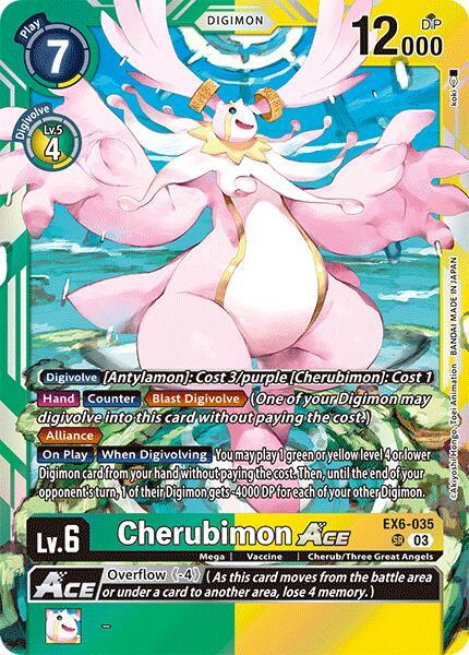 Cherub/Three Great Angels, Digimon, EX6-035, Green;Yellow, Infernal Ascension, Mega, Super Rare, Vaccine Cherubimon ACE [EX6-035] [Infernal Ascension] - Trading Card World
